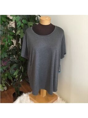 MTA Sport Women’s Plus 3X Gray Relaxed Fit Active Tee NWT